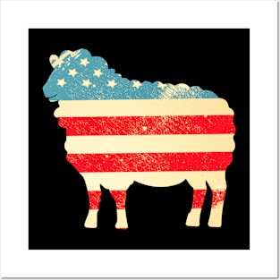 American Flag Sheep Posters and Art